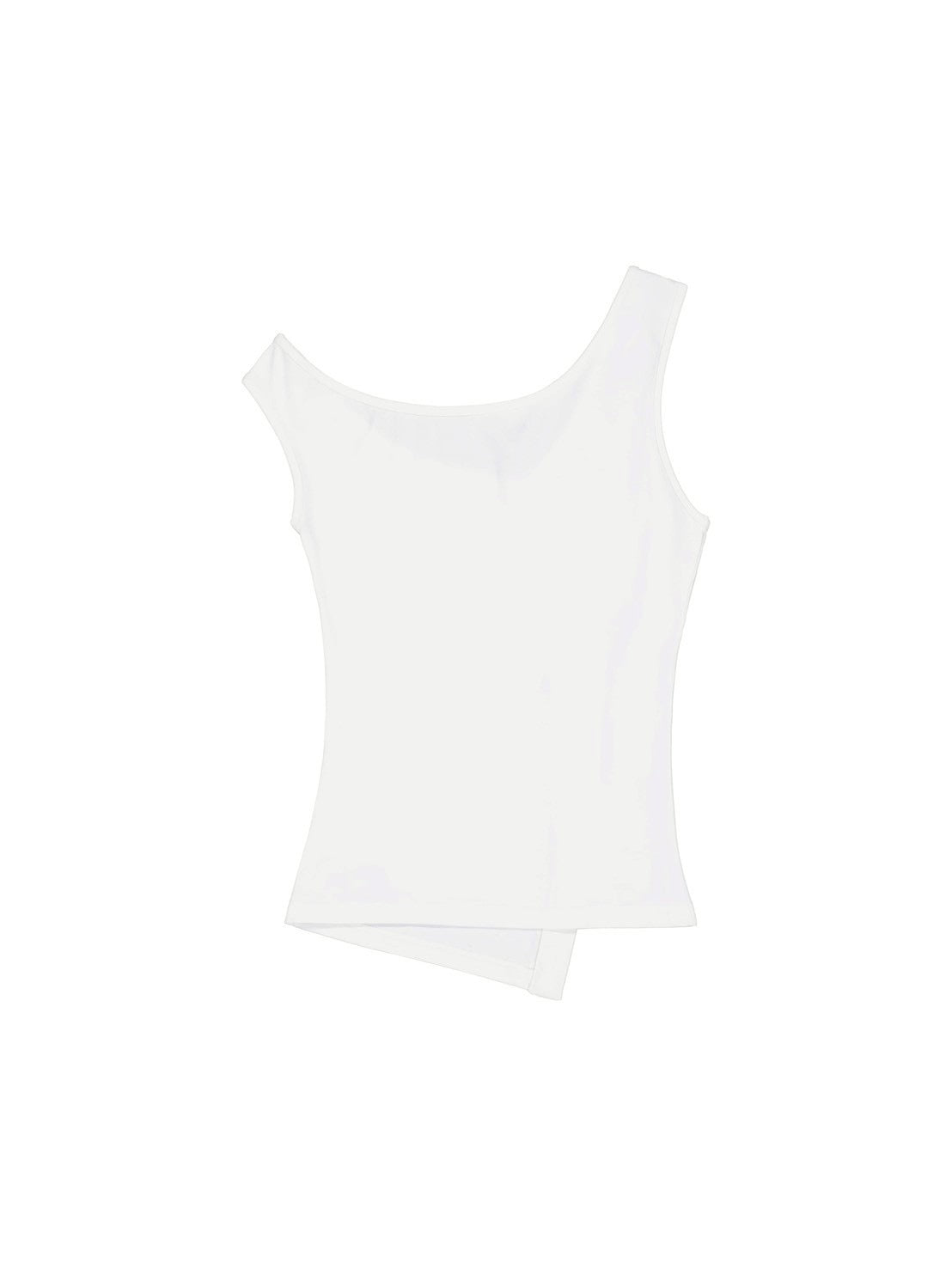 【EYEER】Script Logo Button One Shoulder Sleeveless
