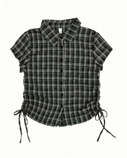 受注制【nmtc+】Drawstring Check Shirt