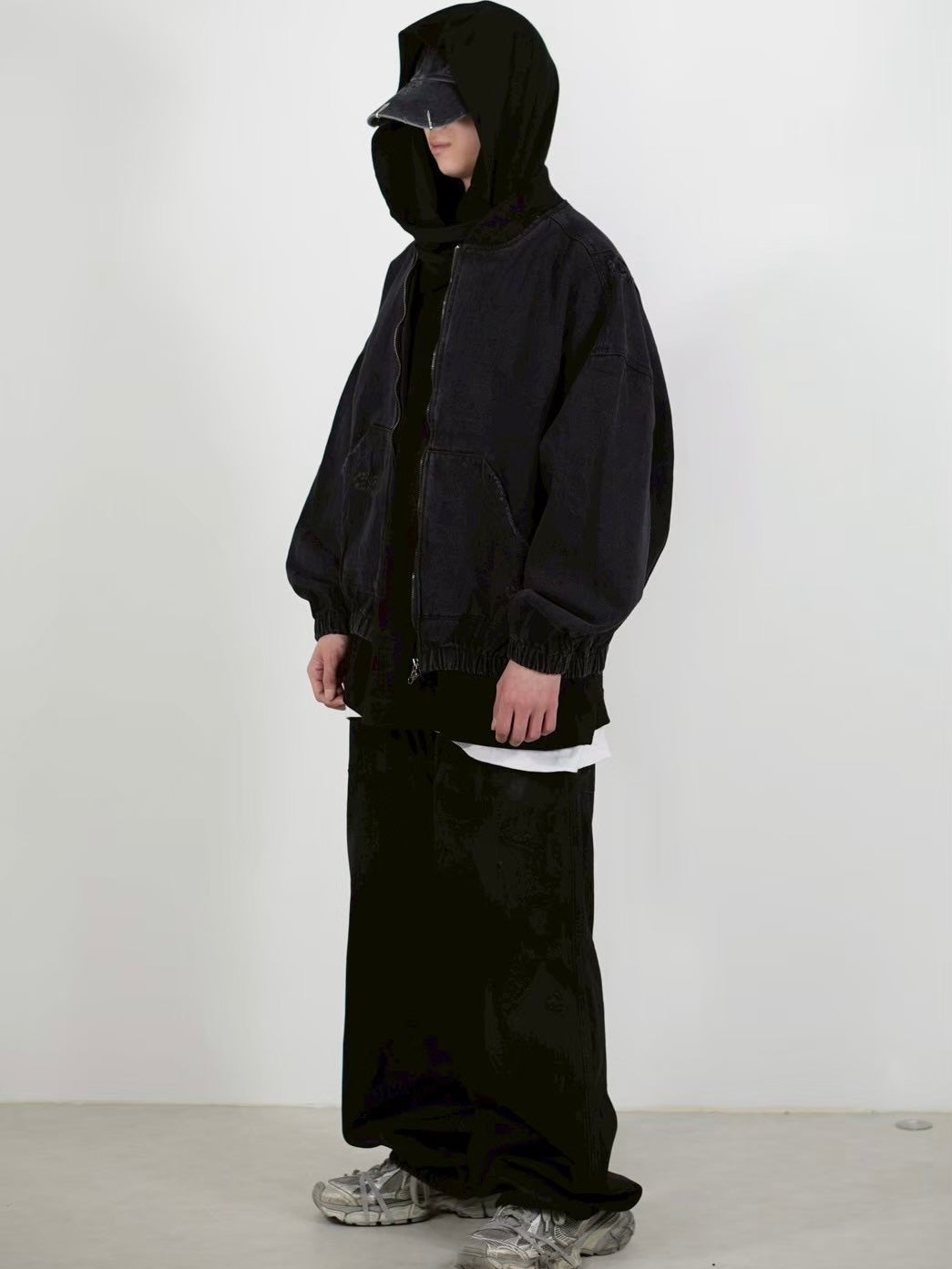 【Chikashitsu +】denim flight bomber jacket (2color)