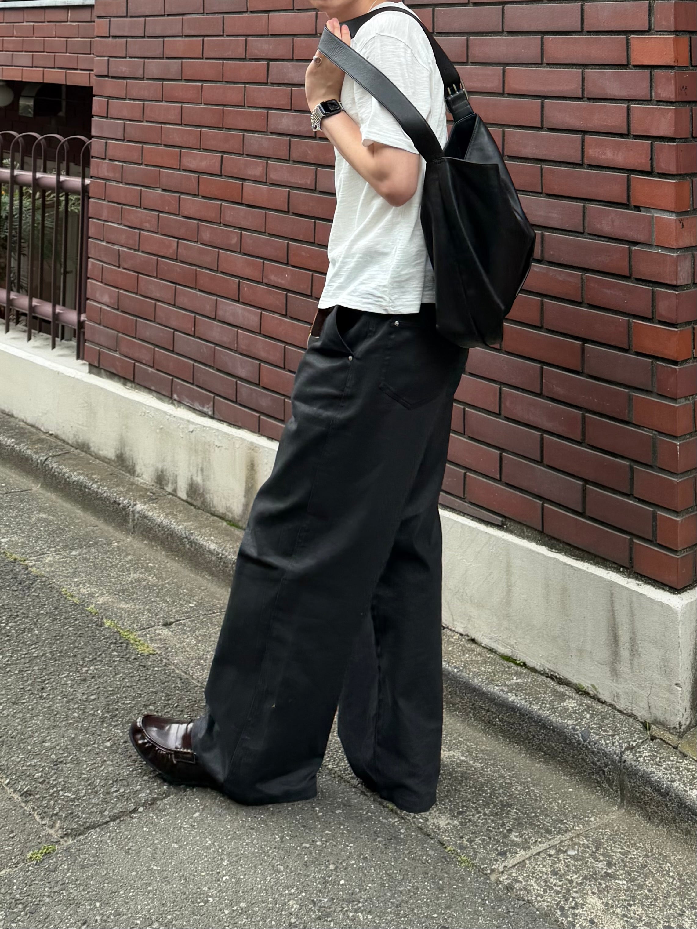 東京店WEB限定受注制【Chikashitsu +】cropped henley neck tee (3color)
