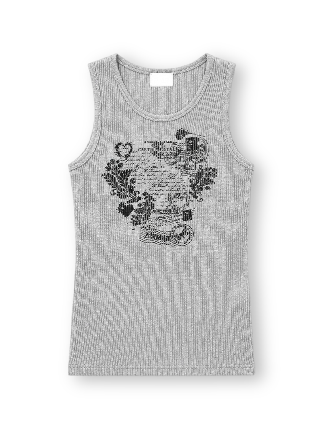 大阪店WEB限定受注制【Chikashitsu +】graphic waffle tank (2color)