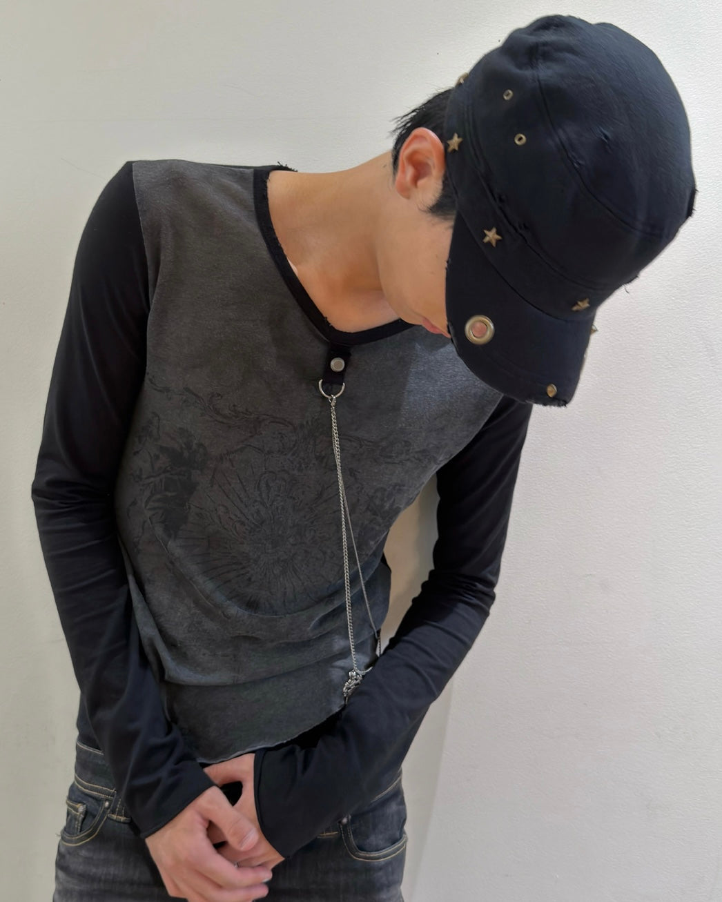 【LECYTO】Eyelet Distressed Patrol Cap