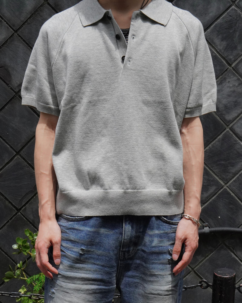 東京店WEB限定【Chikashitsu +】cropped knit poloshirt (3color)