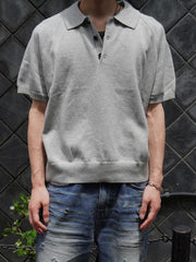 東京店WEB限定受注制【Chikashitsu +】cropped knit poloshirt (3color)