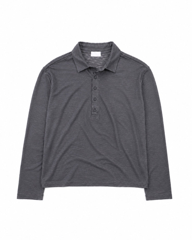 受注制【Chikashitsu +】sheer cotton polo long sleeve (3color)