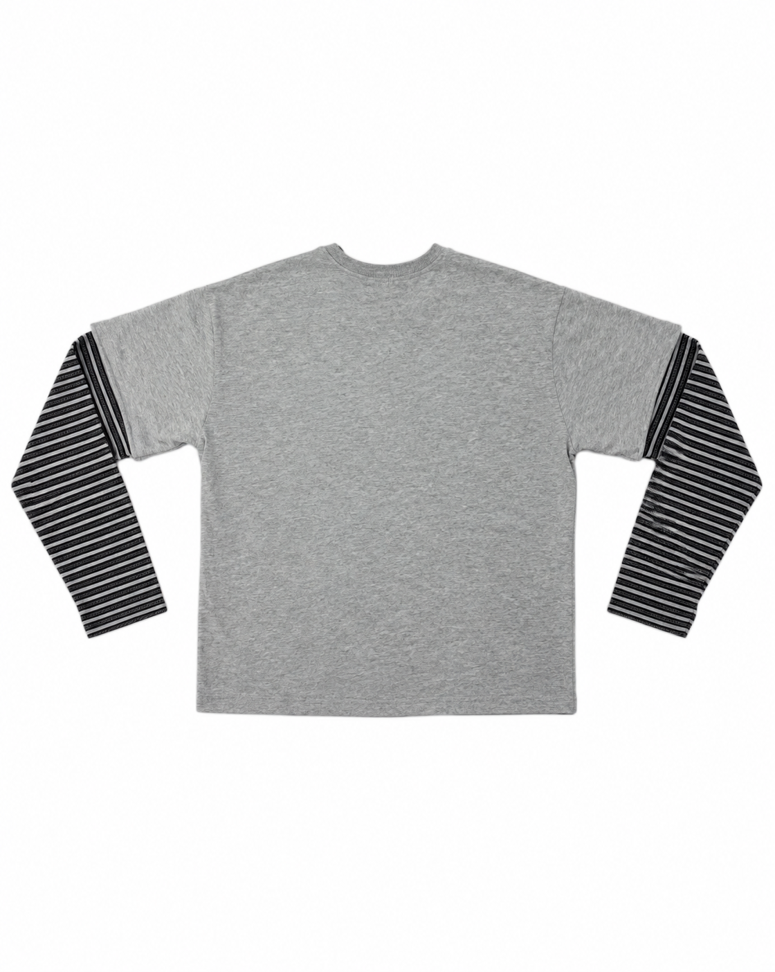 受注制【Never mind the XU】LAYERED STRIPE SLEEVE GRAPHIC TEE (2color)