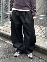 大阪店WEB限定受注制【Chikashitsu +】herringbone tuck wide pants