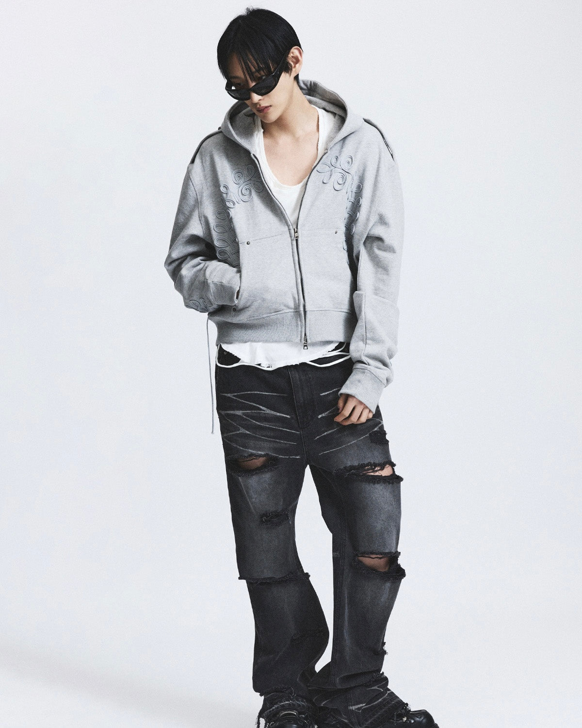 【LECYTO】Baroque Loop Zip-Up Hoodie