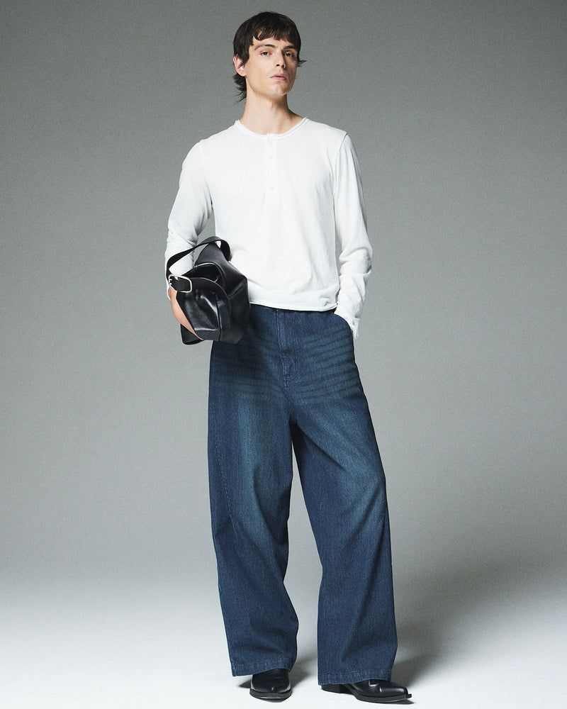 【CS】cut off henley neck tee