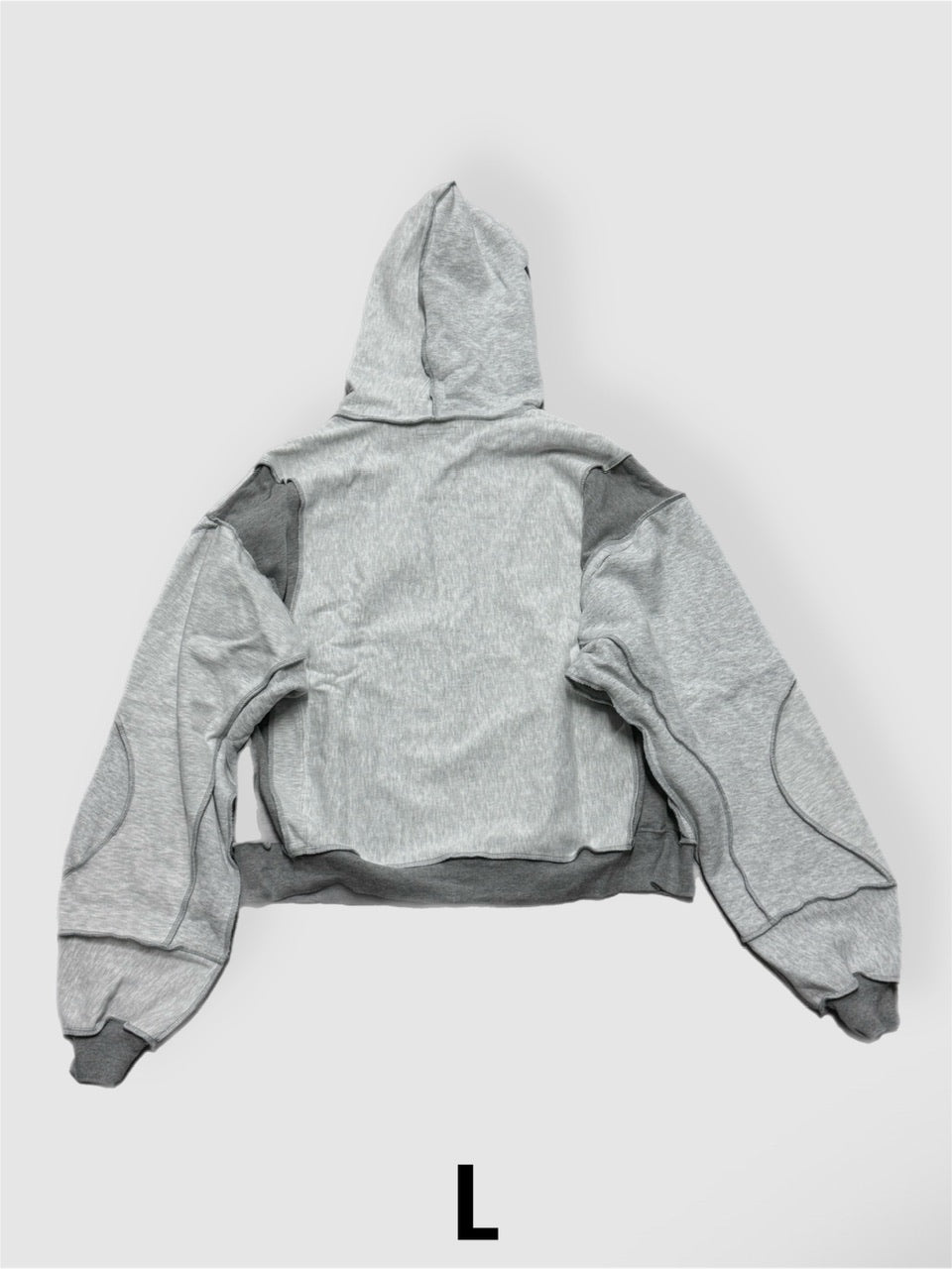 【Re +】double zip cutting switch hoodie (gray)
