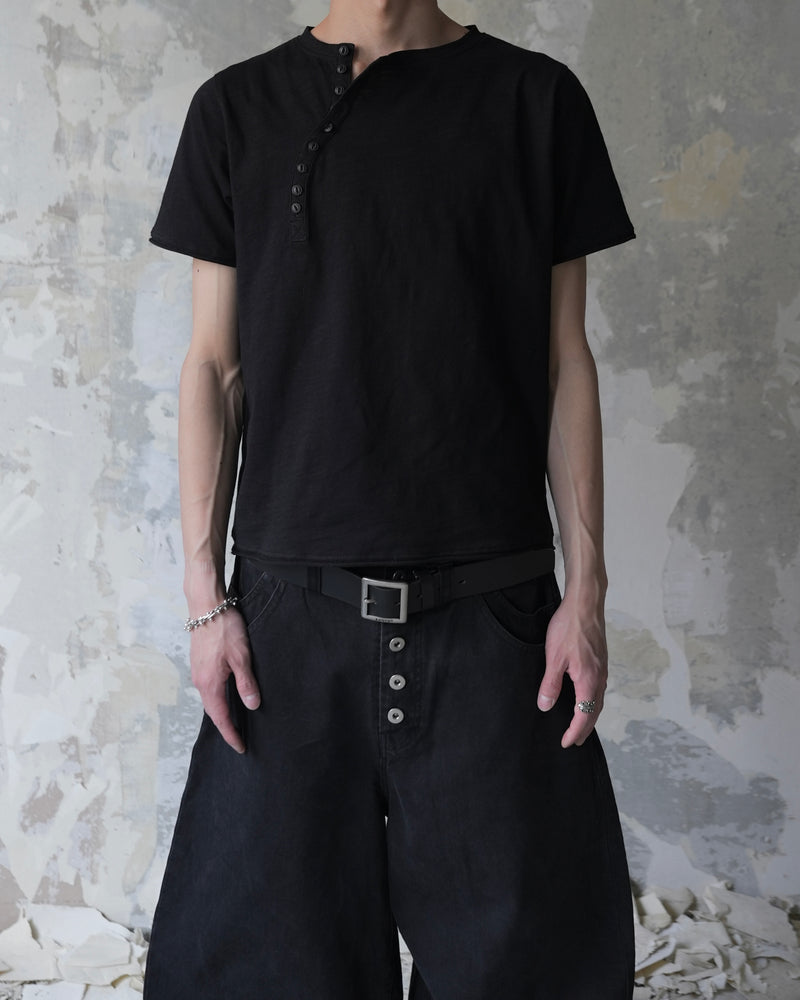 【Lee fi Ne】Offset Henley Tee