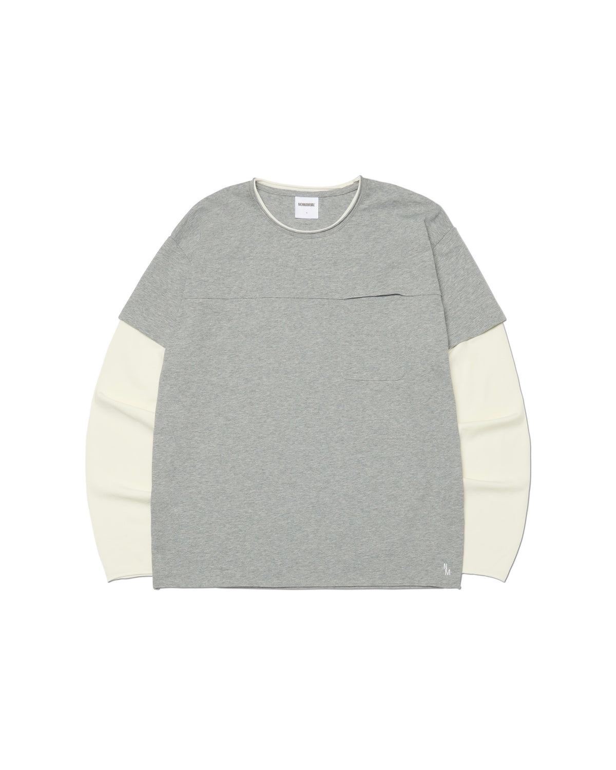 【NOMANUAL】LAYERED ROUGH LONG SLEEVE TEE
