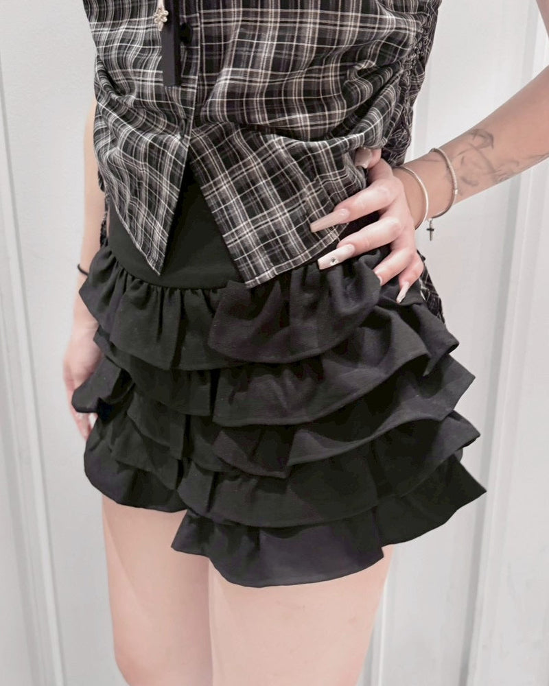 受注制【nmtc+】Cancan Tiered Mini Skirt (2color)