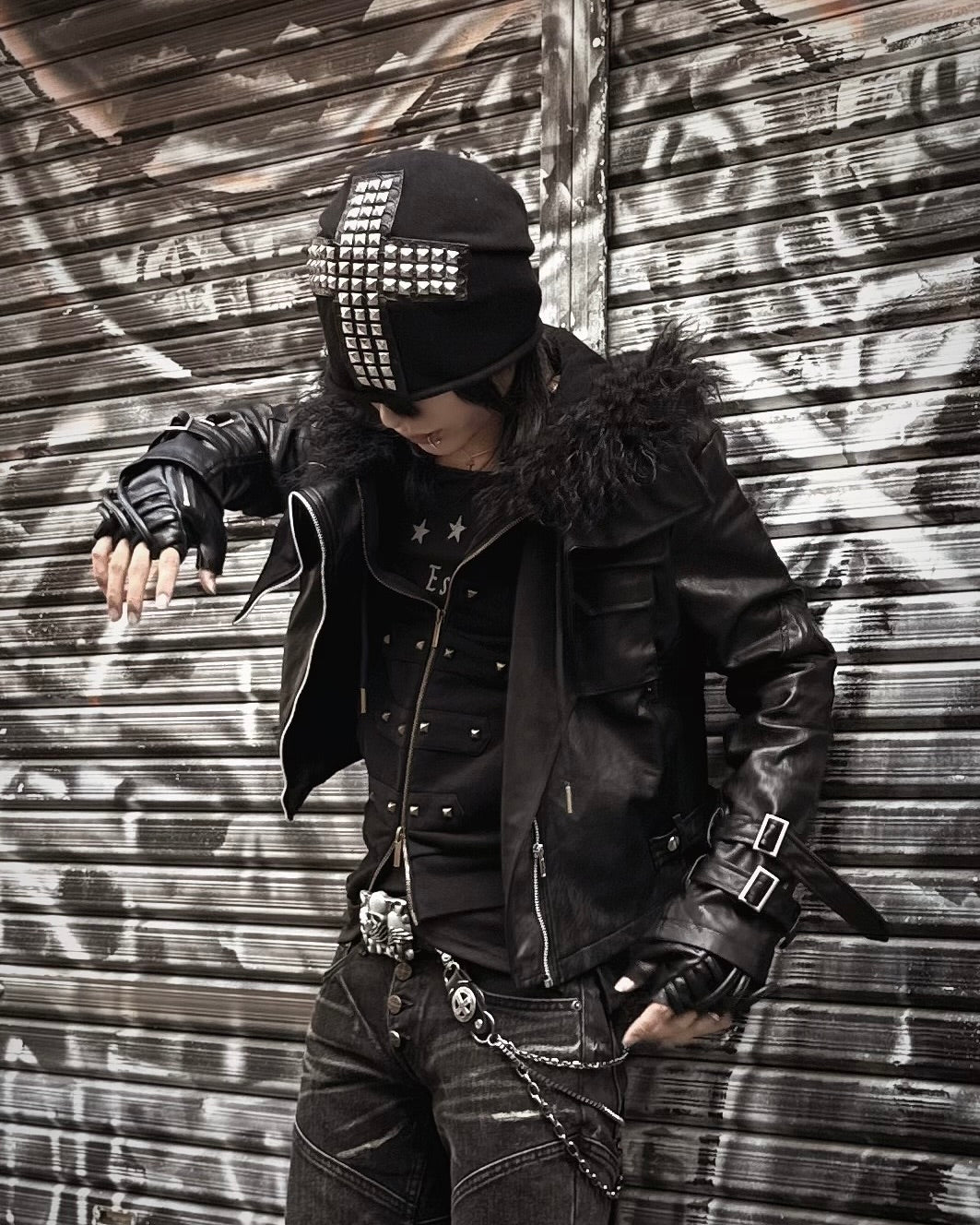 受注制【Never mind the XU】Utility Leather Rider Jacket