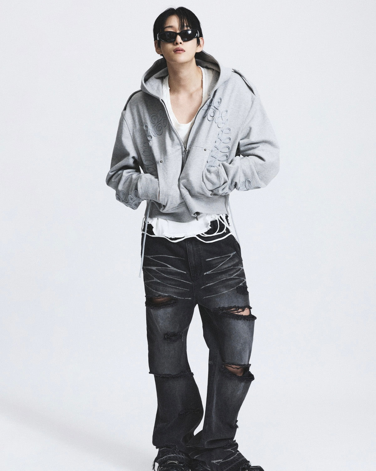 【LECYTO】Baroque Loop Zip-Up Hoodie