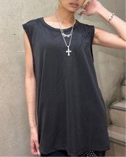 国際配送【Never mind the XU】tribal embroidered tank top (3color)