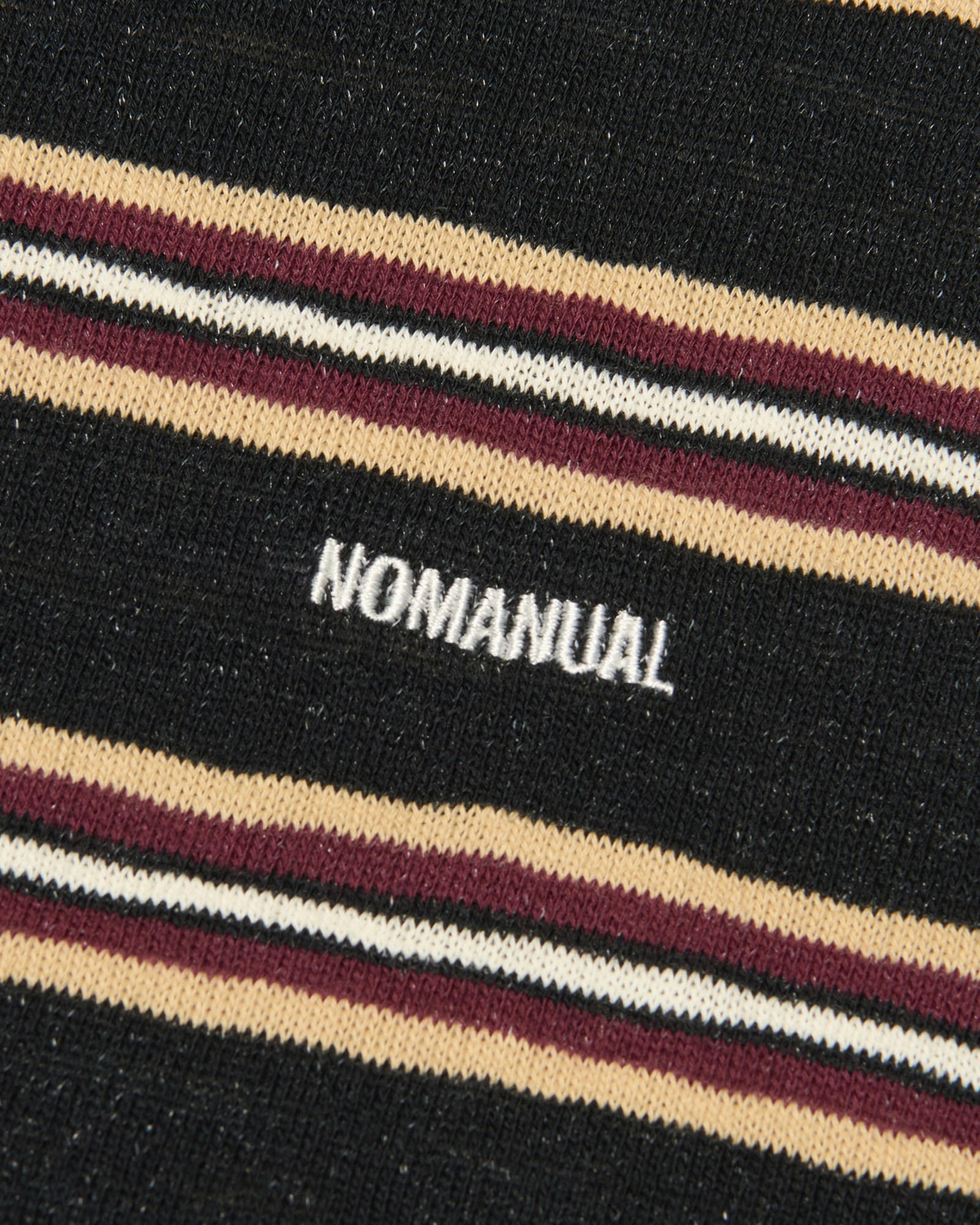 【NOMANUAL】STRIPE POLO LONG SLEEVE TEE