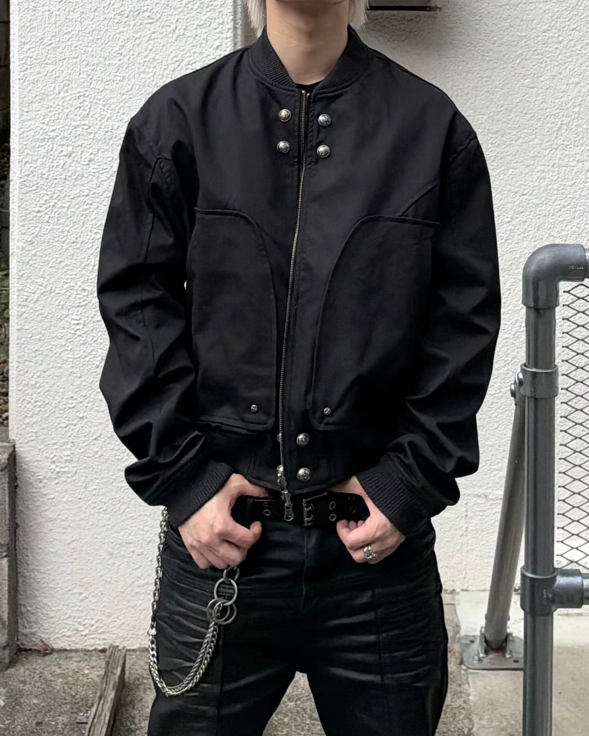 大阪店WEB限定受注制【Chikashitsu +】cropped heavy nylon MA-1 (2color)