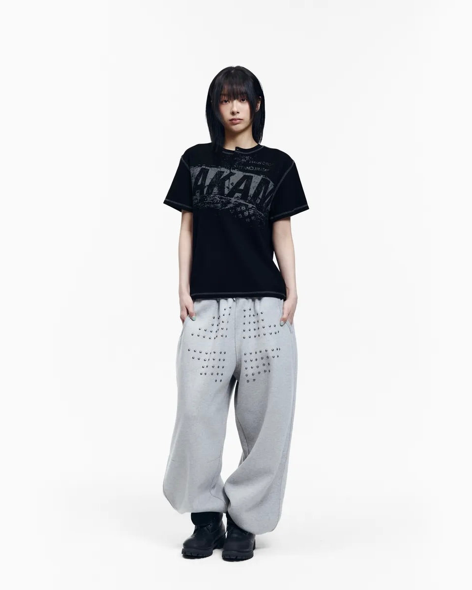 【AAKAM】Tread Henry Neck Half Top