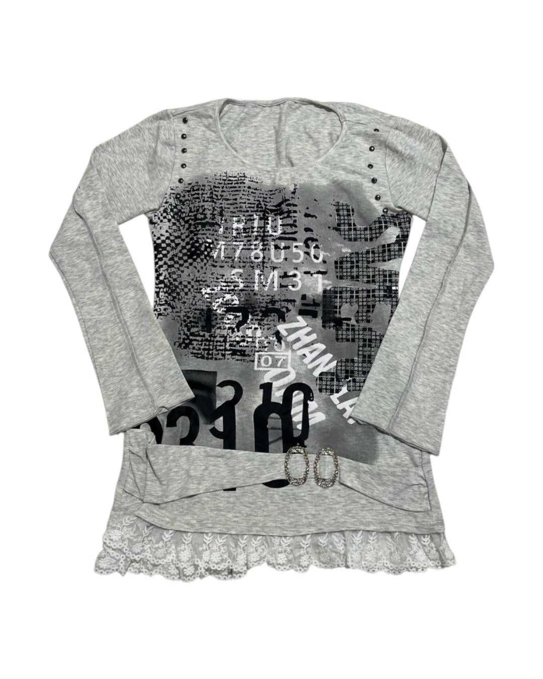国際配送【BABY09】graphic lace long sleeve