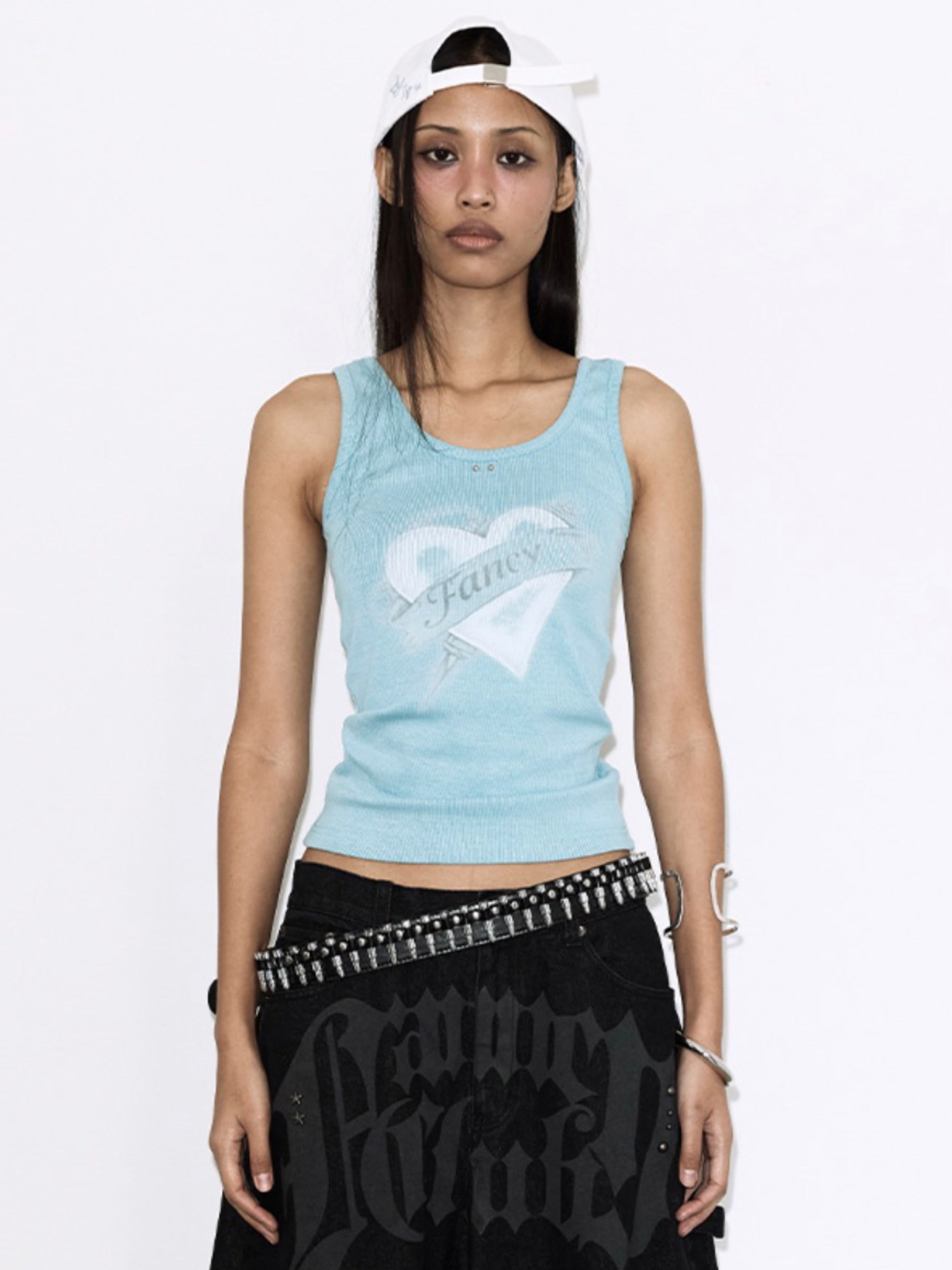 【FANCY CLUB】WASHED HEART SLEEVELESS