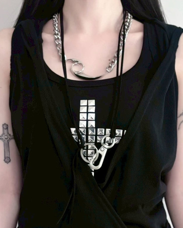 受注制【nmtc+】leather long necklace