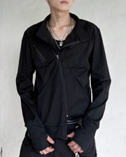 受注制【nmtc+】Asymmetric pocket zip-up Slim Jacket