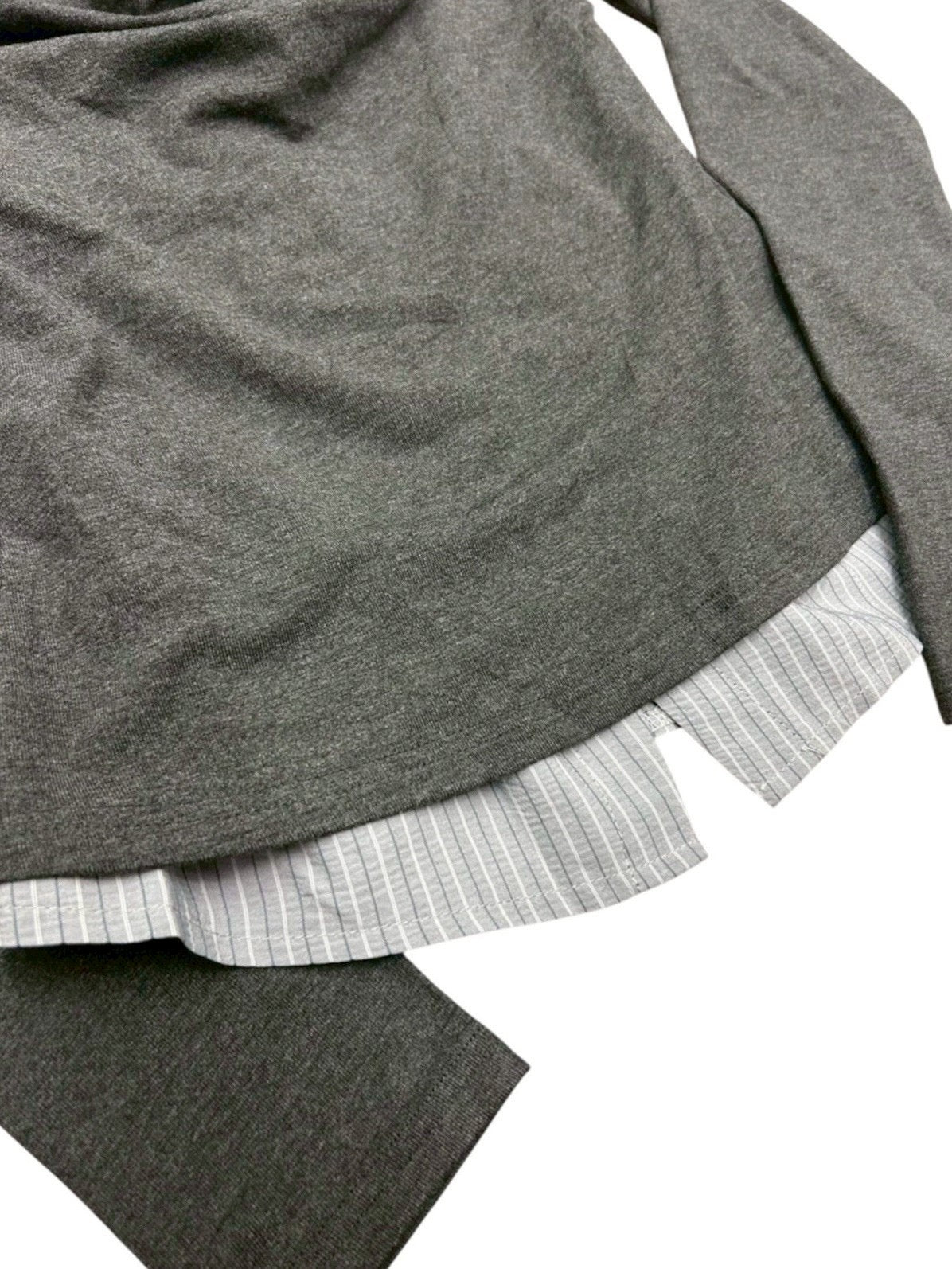 3/1 20:00発売 受注制【nmtc +】draep layered shirts / 【エヌエムティーシープラス】ドレープレイヤード長袖Tシャツ (2color)