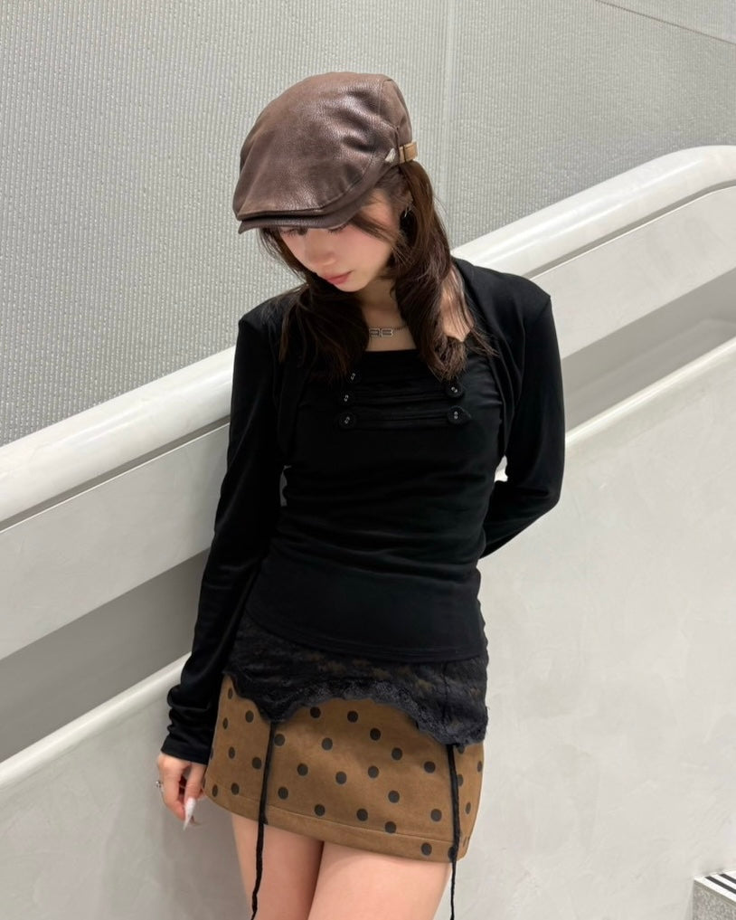大阪店 WEB限定 受注制【Never mind the XU】Dot Muse Mini Skirt