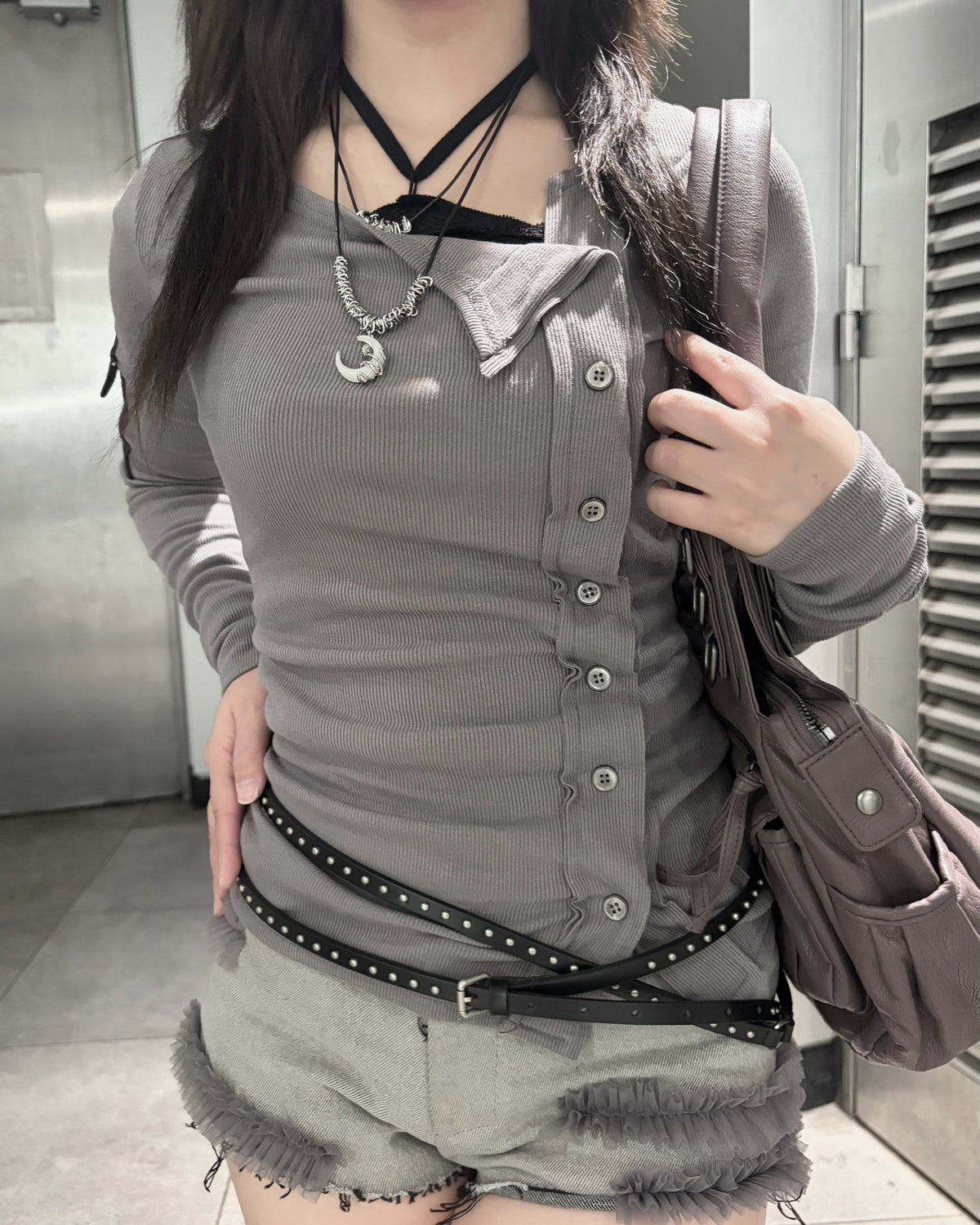 受注制【nmtc+】Double Button Rib Cardigan (2color)
