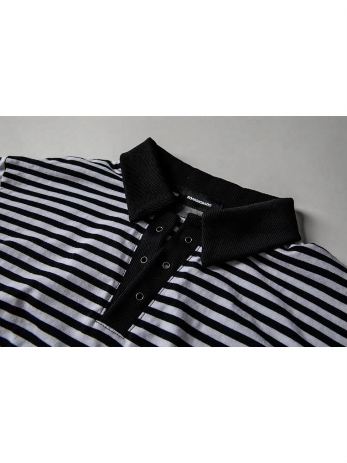 【roaringrad】Striped Polo T-shirt