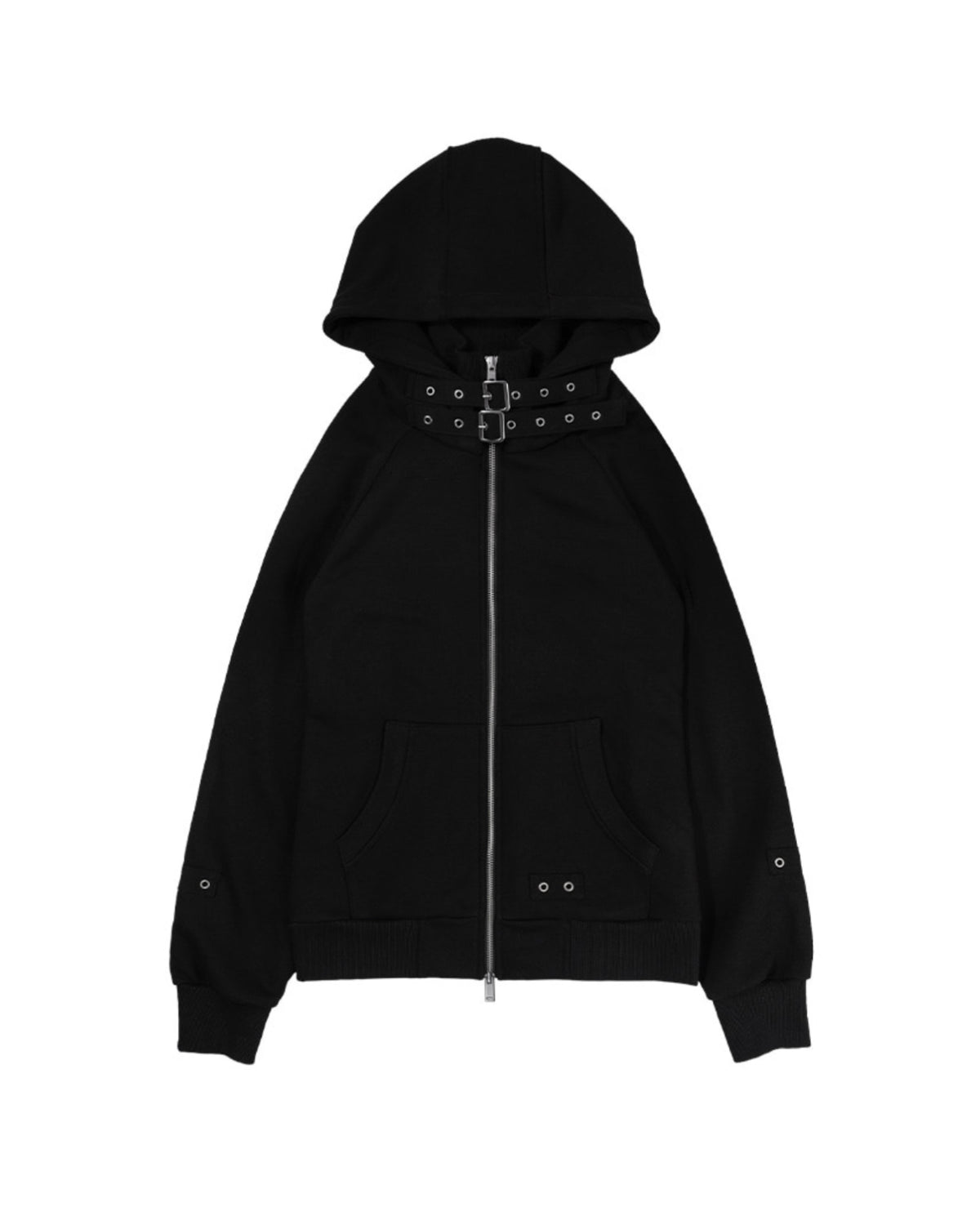 【FANCY CLUB】LAYER BUCKLE HOODED ZIP-UP