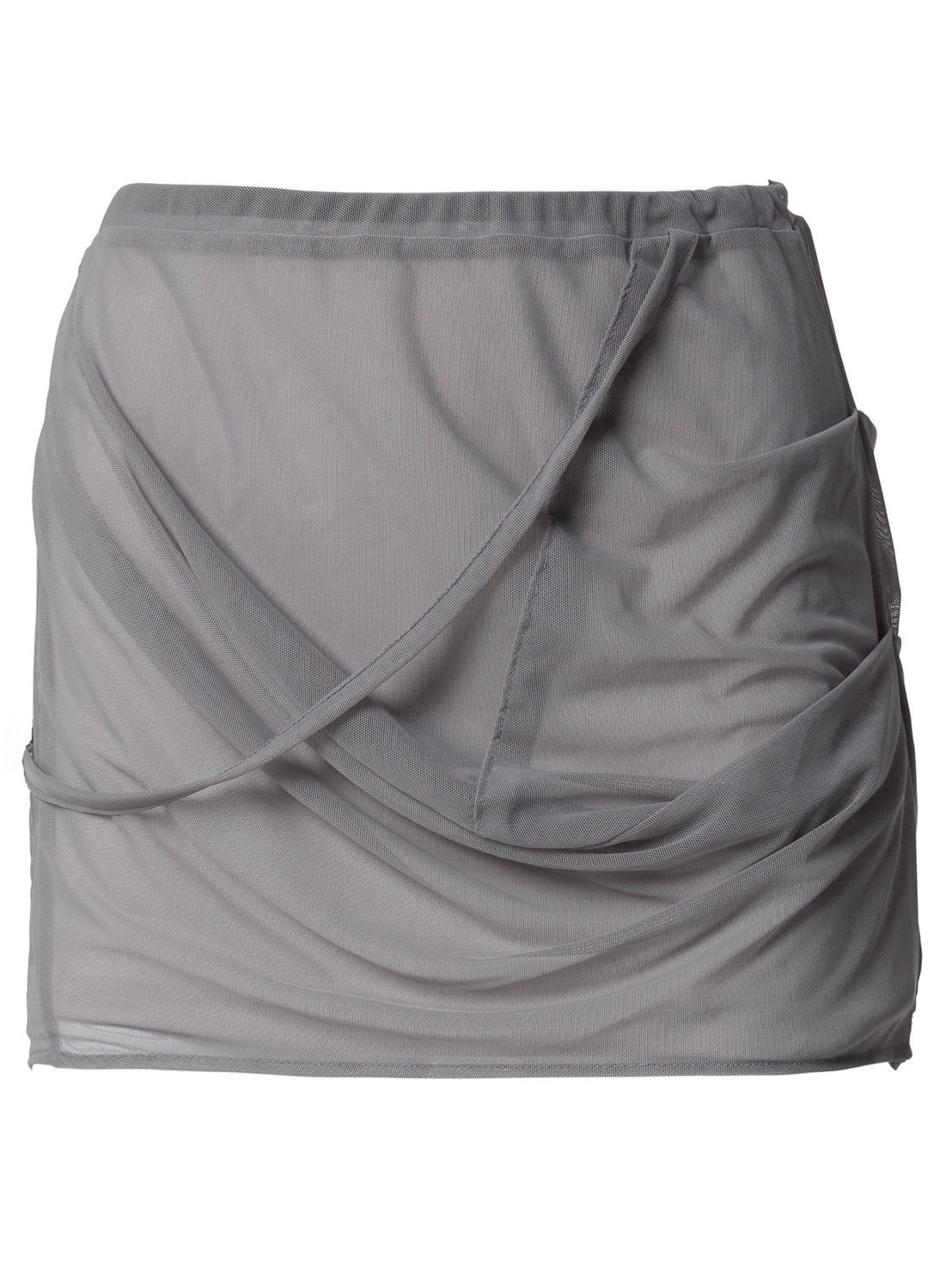 6/22 21:00発売【FLAREUP】Draped Mesh Layered Mini Skirt