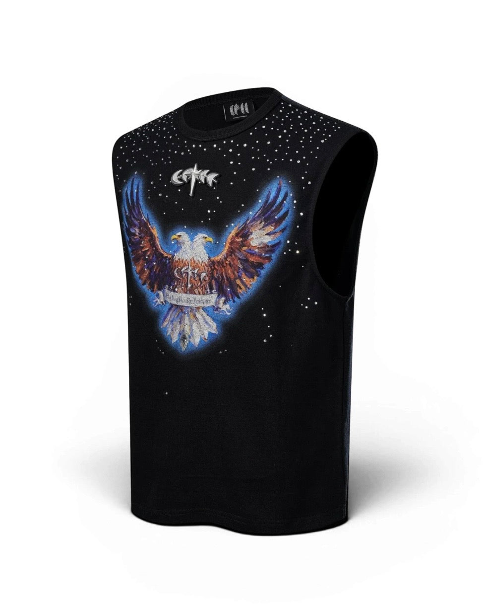 【The Boy Has No Patience】DOUBLE-HEADED EAGLE RHINESTONE VEST