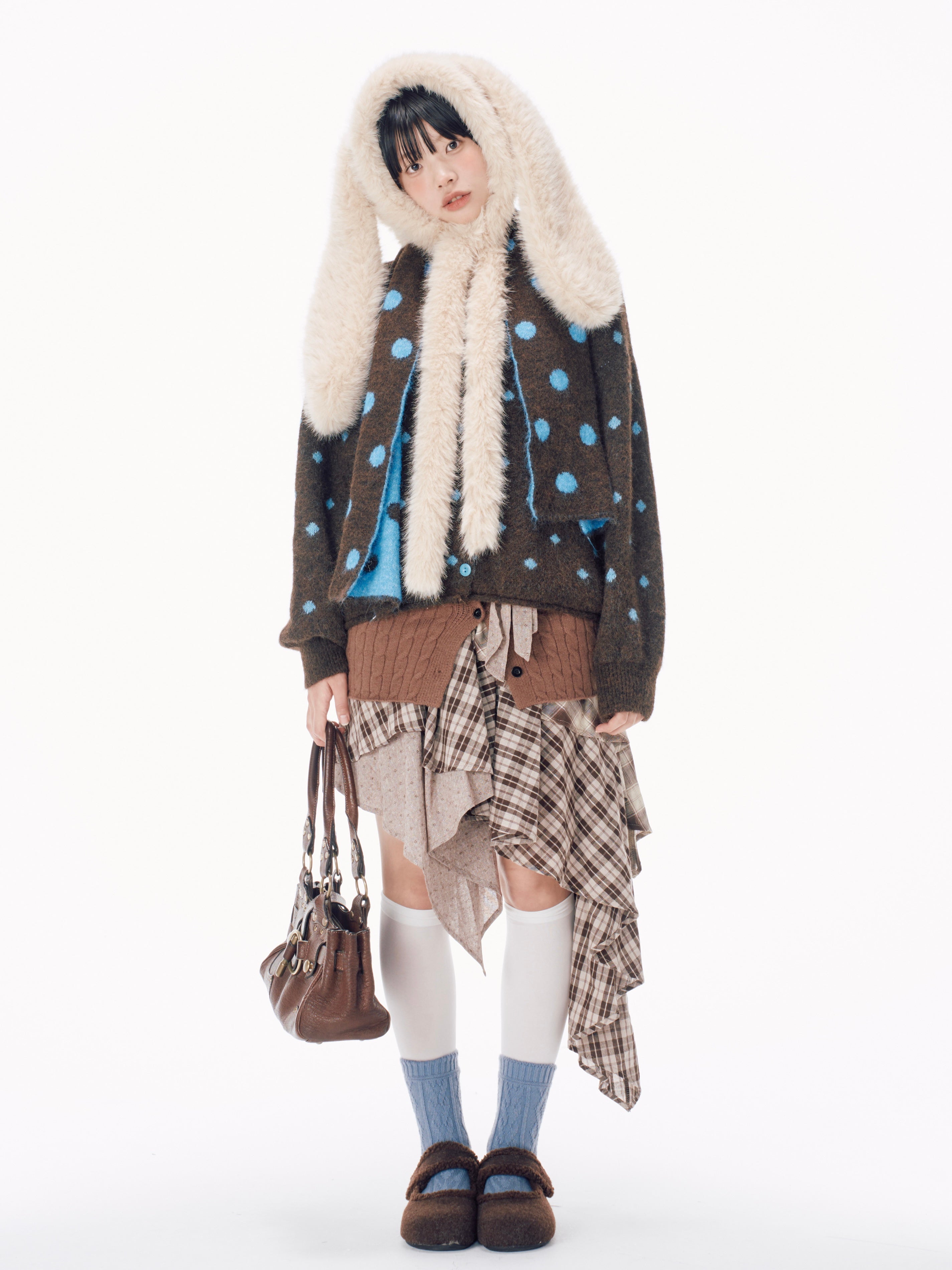 国際配送【Nerd out XU】knit layered skirt / 【ナードアウトエックスユー】ニットレイヤードスカート (3color)