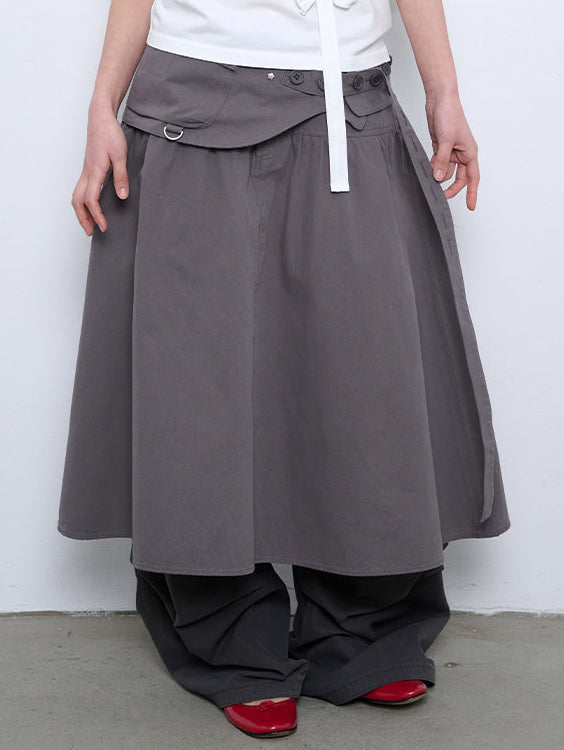 6/8 21:00発売【TUOMIO】WASHED BELT BAG SKIRT