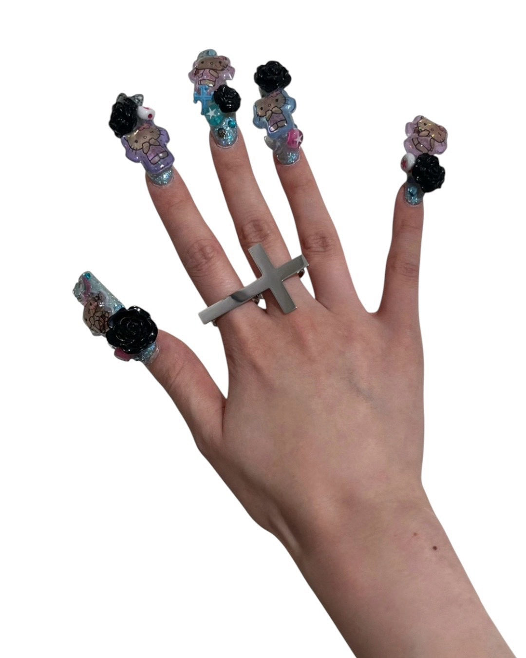 国際配送【BABY09】punk cross ring