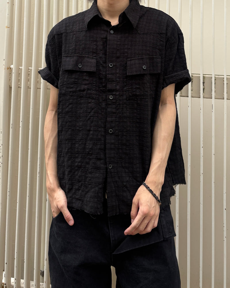受注制【youll】Cut off half sleeve check shirt (3color)