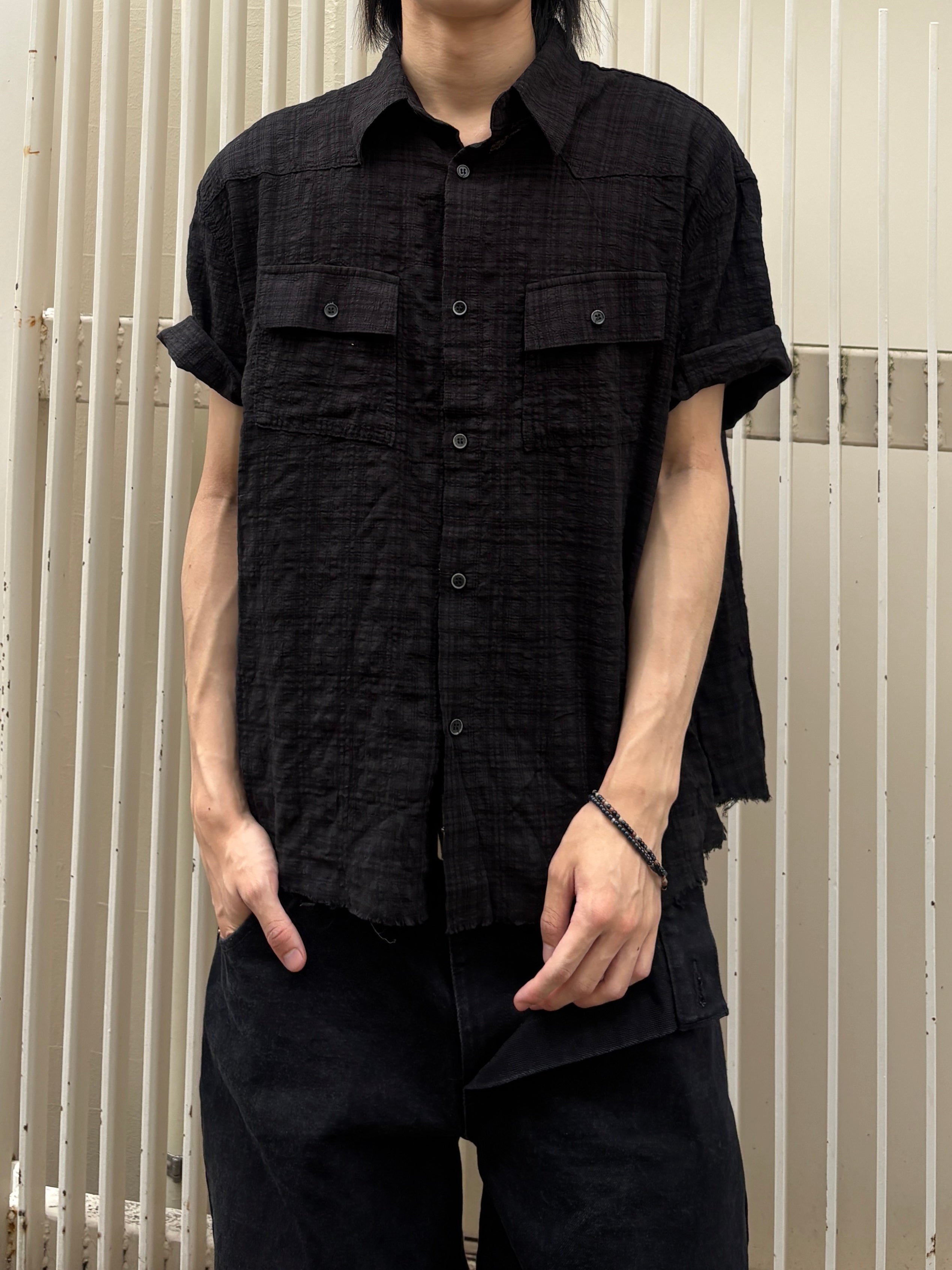 受注制【youll】Cut off half sleeve check shirt (3color)