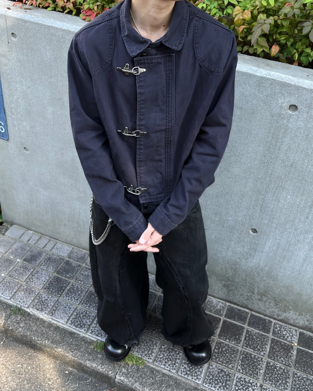 大阪店WEB限定受注制【Chikashitsu +】design hook cropped jacket (3color)