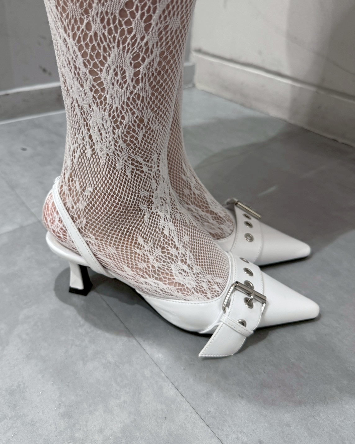 受注制【nmtc+】Buckle Strap Stiletto Slingback Heels (2color)