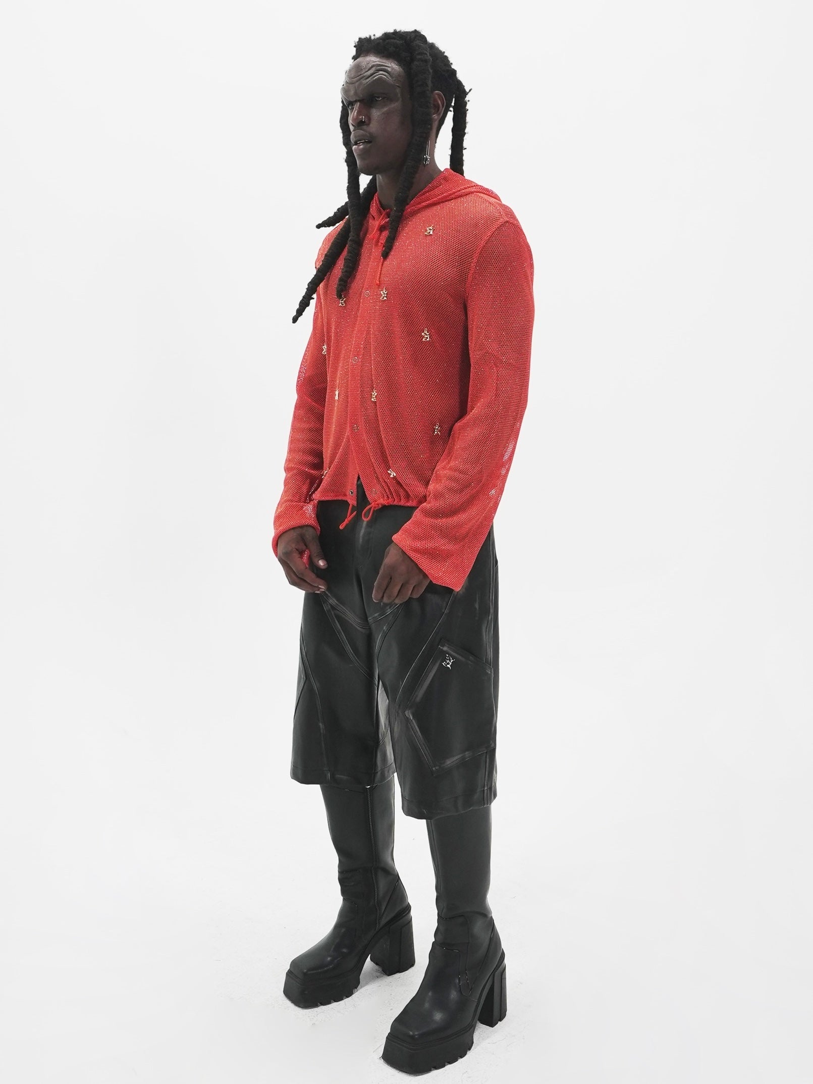 【E RIN AI E】E STARDUST MESH SNAP HOODIE