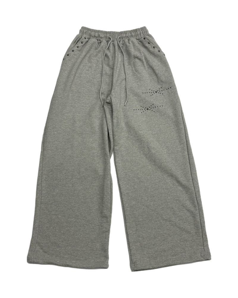 受注制【Chikashitsu +】studs design overfit sweat pants (2color)