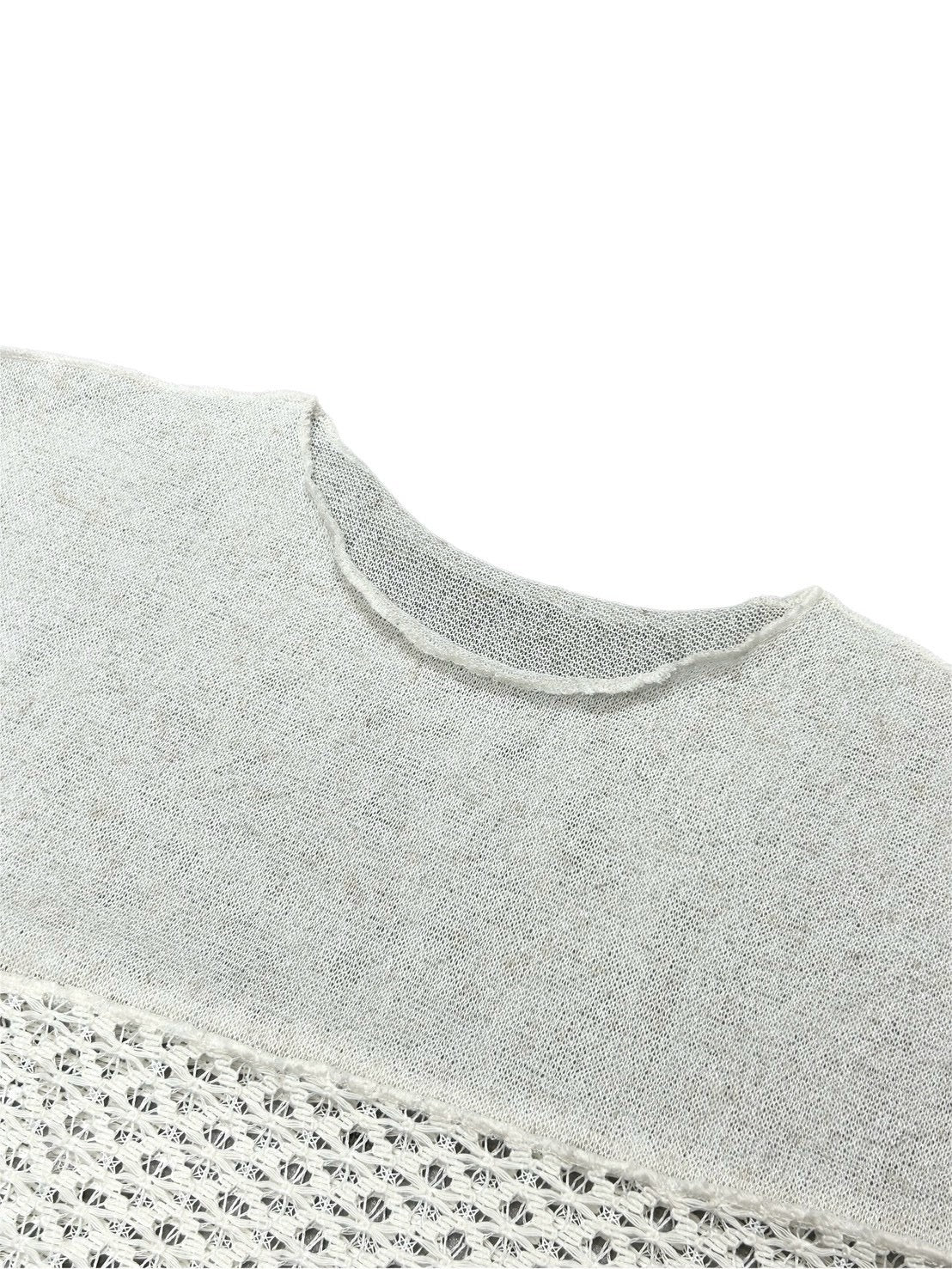受注制【OaKS】mesh patchwork sheer knit (2color)