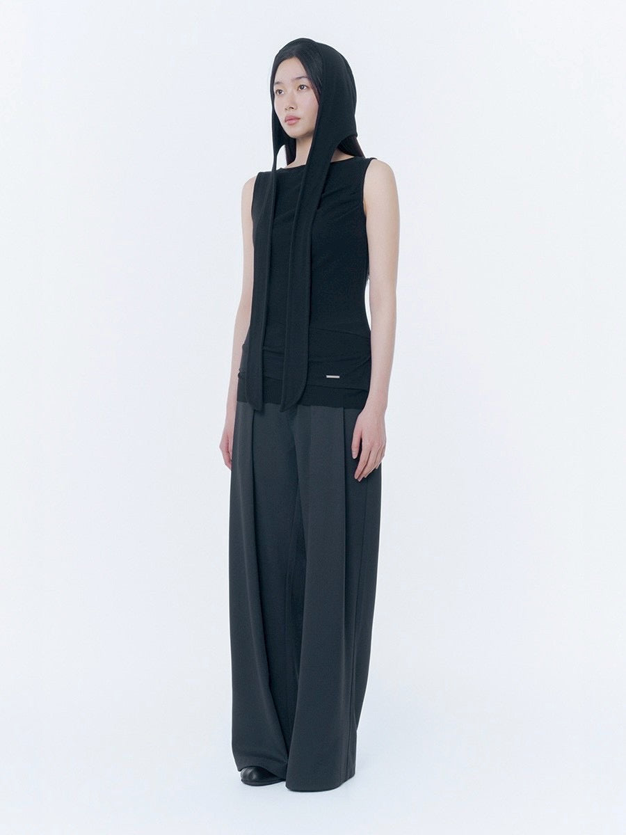 【Miseki seoul】Unbalanced sheer layered sleeveless