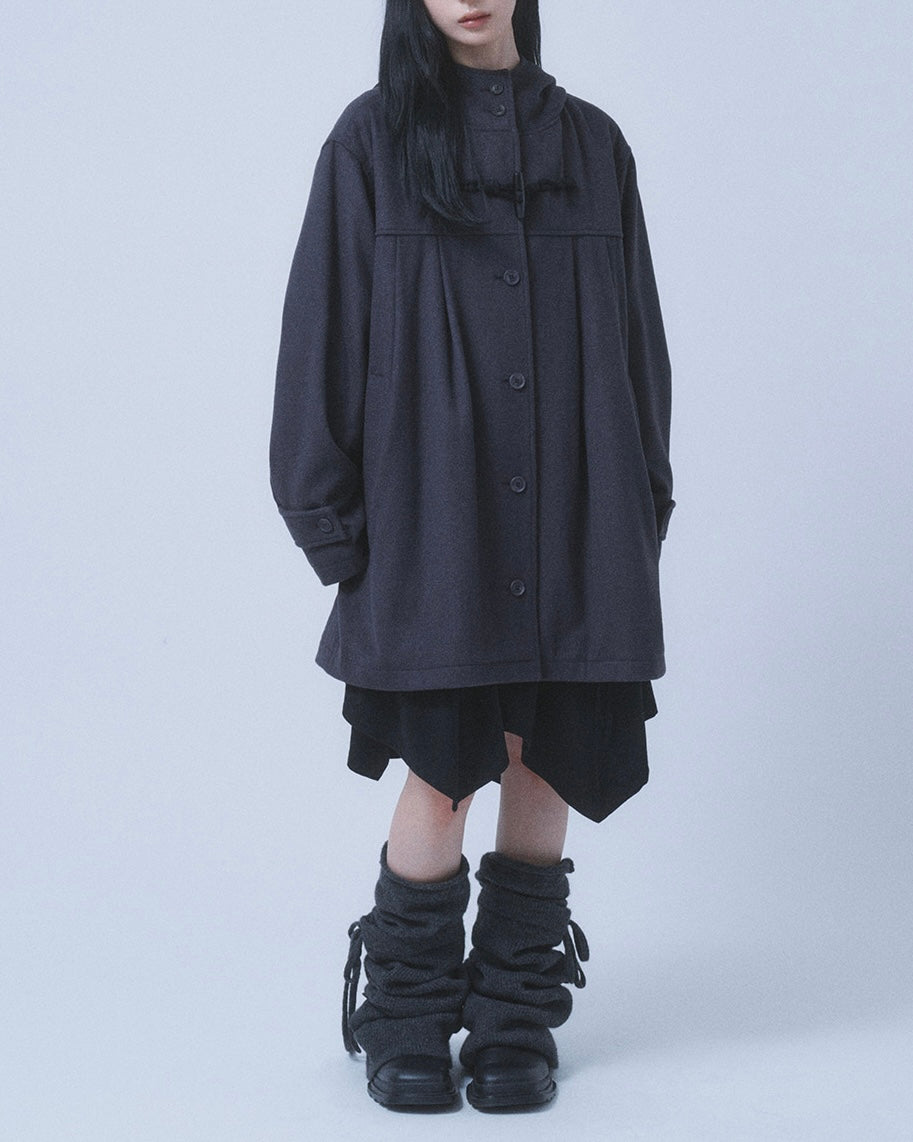 【TUOMIO】PLEATED TOGGLE WOOL COAT