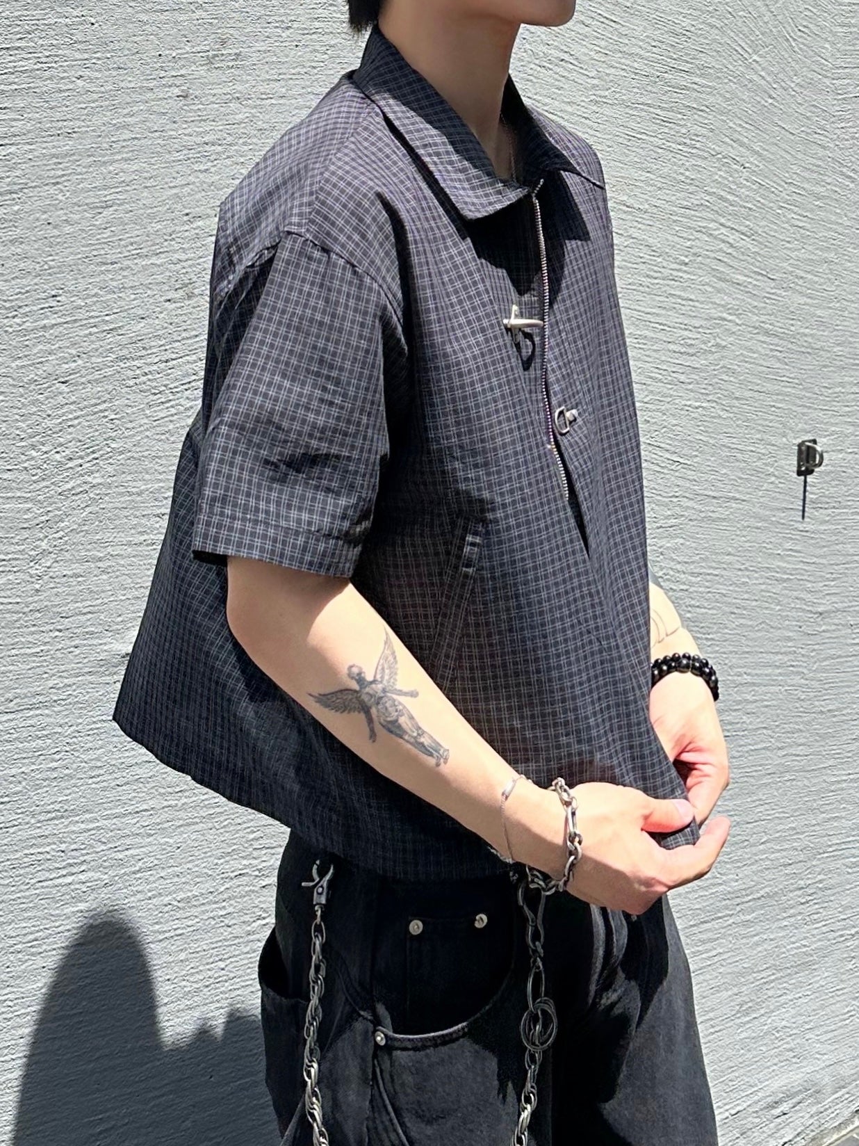 大阪店WEB限定受注制【Chikashitsu +】double buckle shirt jacket (2color)