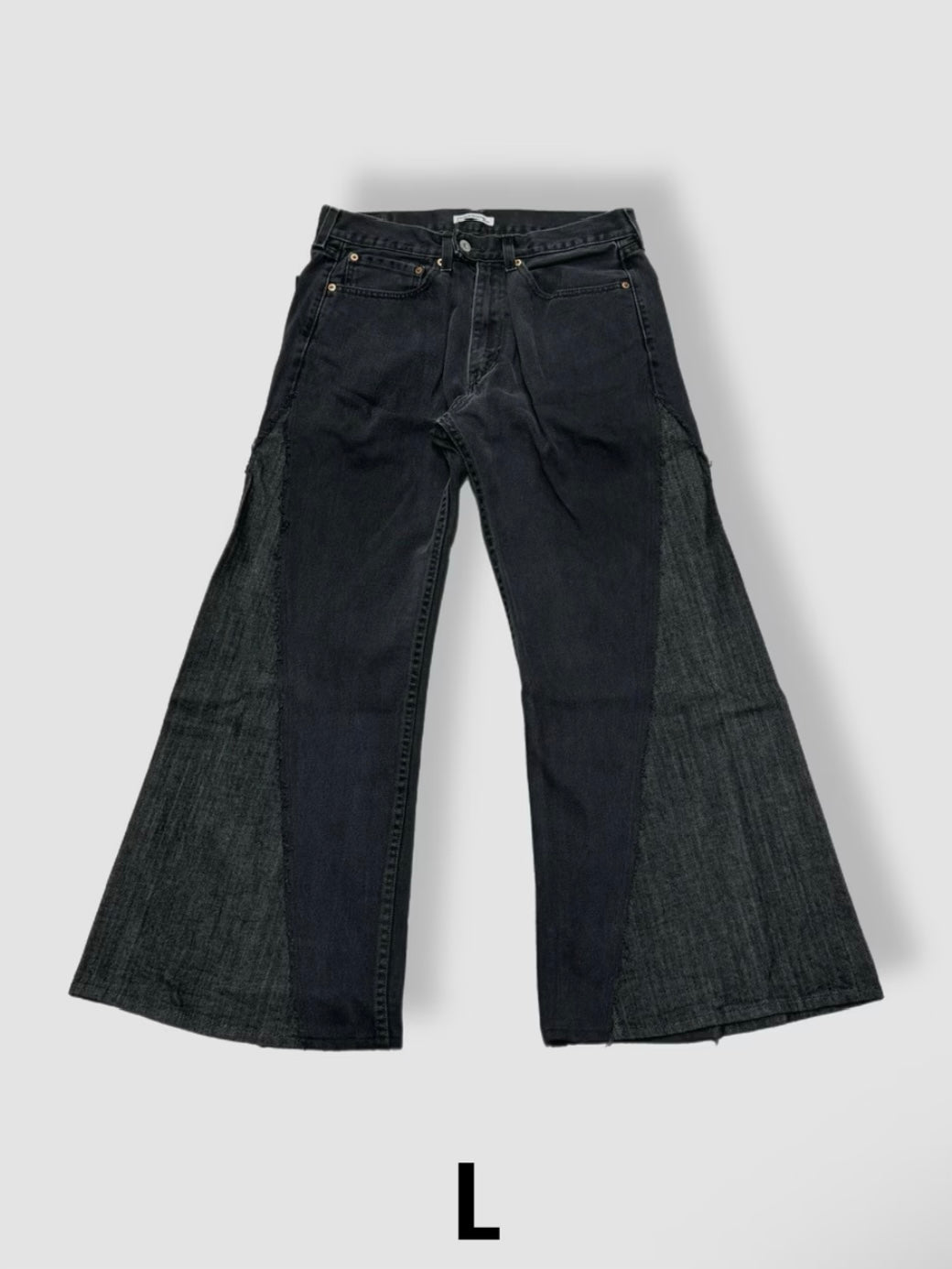 【Re +】newold docking flare denim pants (black)