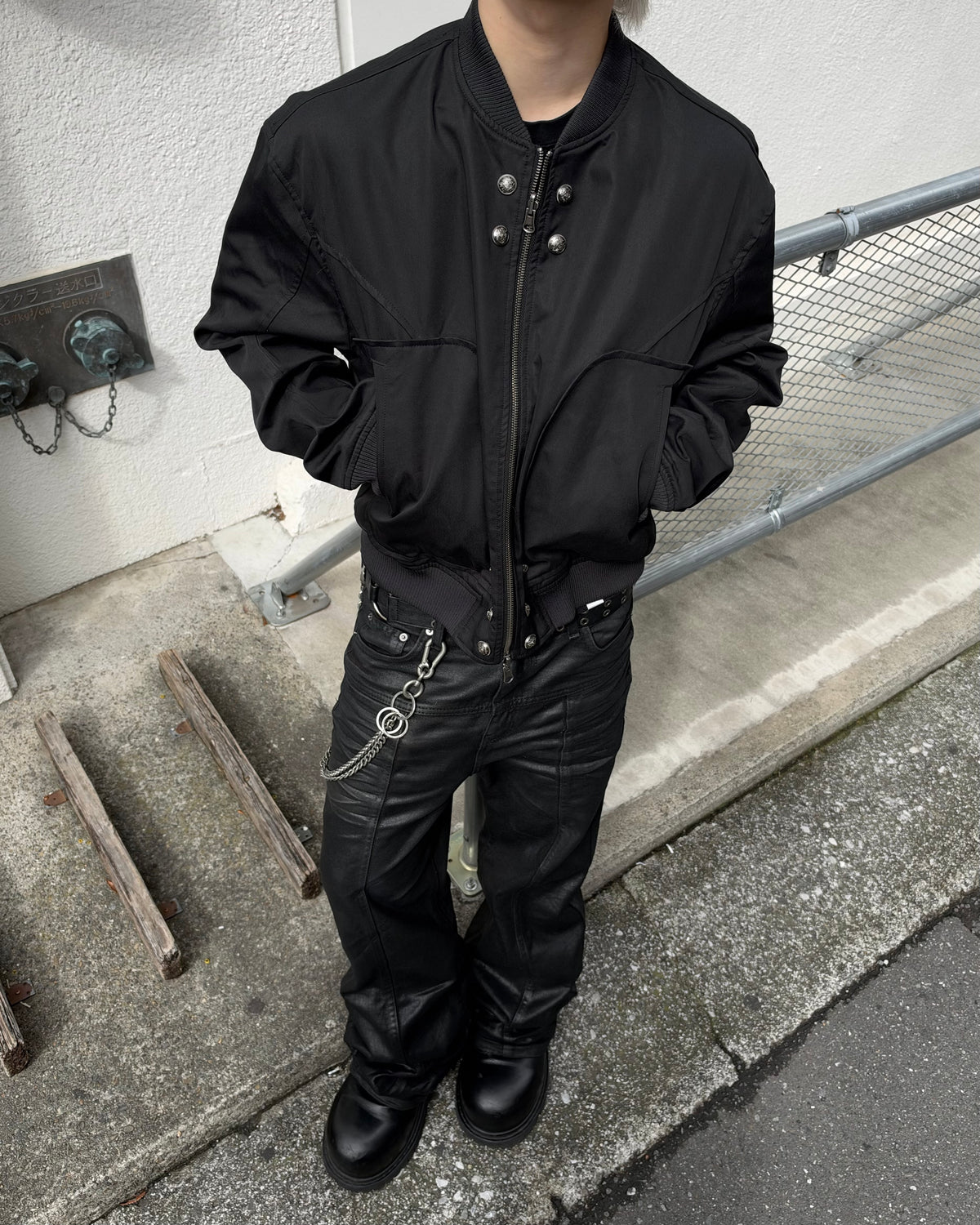 大阪店WEB限定受注制【Chikashitsu +】cropped heavy nylon MA-1 (2color)