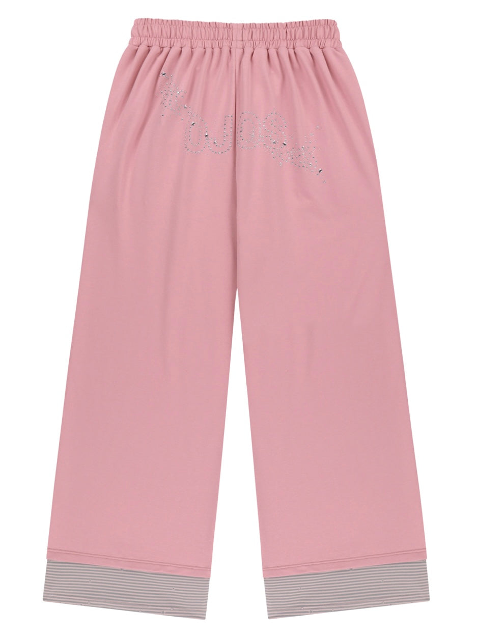【OJOS】Hotfix Logo Wide Sweatpants